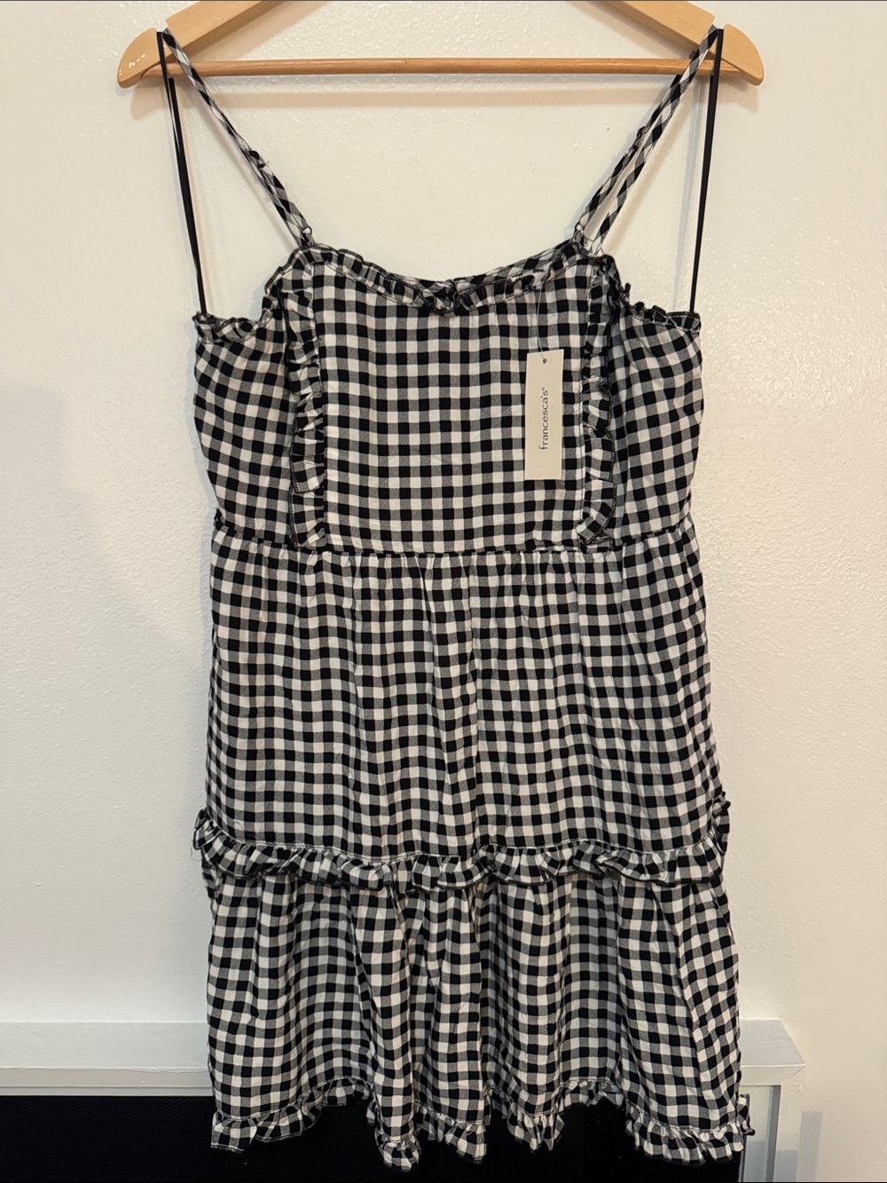 miami Black and White Gingham Mini Dress